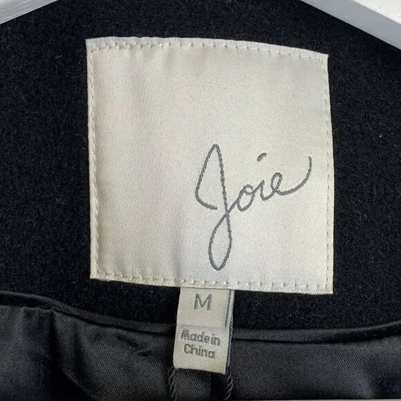 NWT Joie Hesperina Faux Fur Cuff Wool Blend Coat Size S